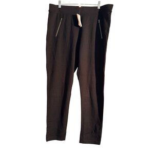 Philosophy Womens Black Ponte Leggings 2X With Zipper Pockets